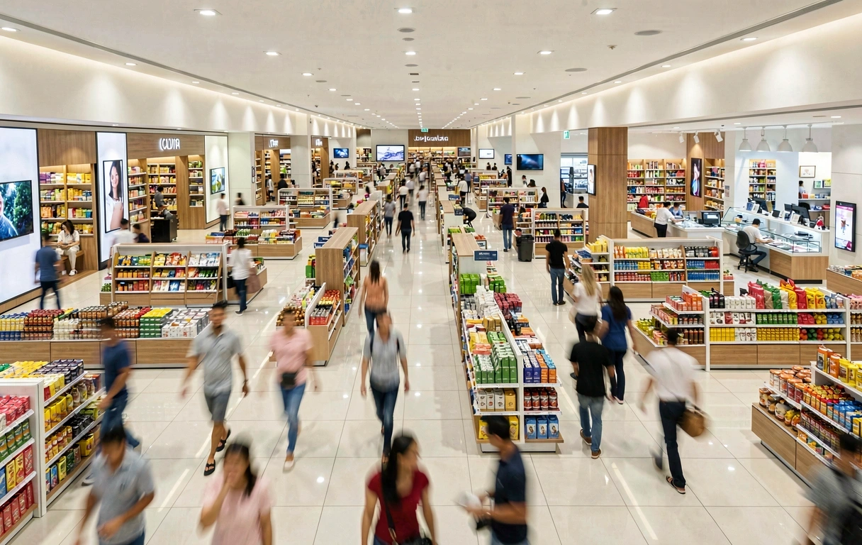 Observation of customer movement patterns in a modern retail environment